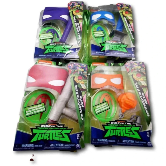 TMNT Teenage Mutant Training Ninja Gear Set ALL FOUR New  Play Costume Halloween - Picture 1 of 6